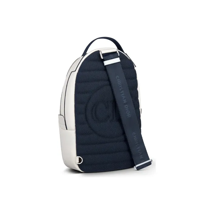DIOR × SHAWN Collaboration Grained Calfskin Sling Bag Shoulder Bag Crossbody Bag Men's White-3