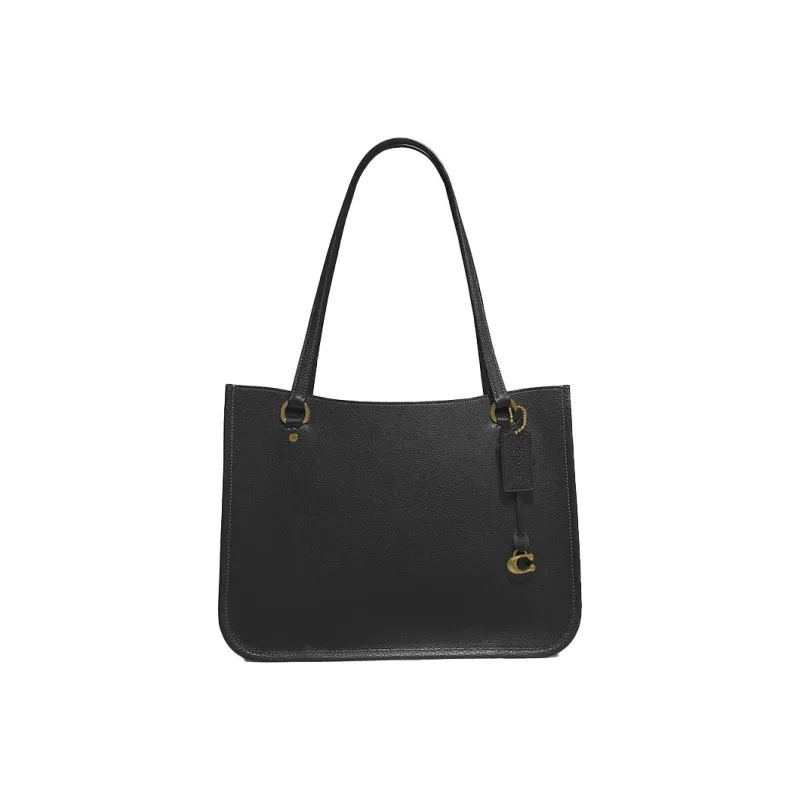 COACH Tyler Leather Handbag, Shoulder Bag Women's Black-0