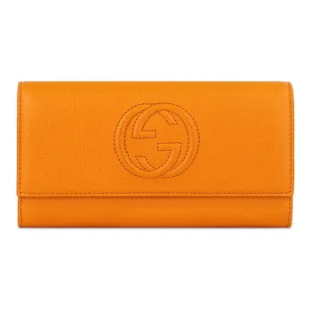GUCCI Soho Leather Wallet Women's Yellow