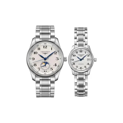 LONGINES Unisex The Longines Master Collection Series Mechanical Watch L2.909.4.78.6+L2.128.4.78.6 Silver/White