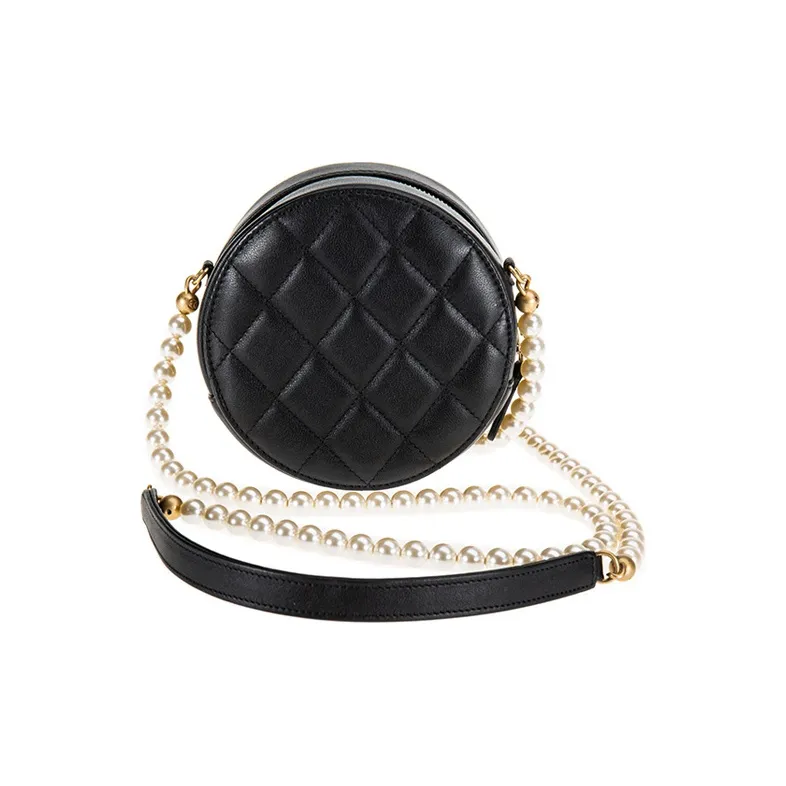 CHANEL Calfskin Round Bag Crossbody Bag Mini Women's Black-2