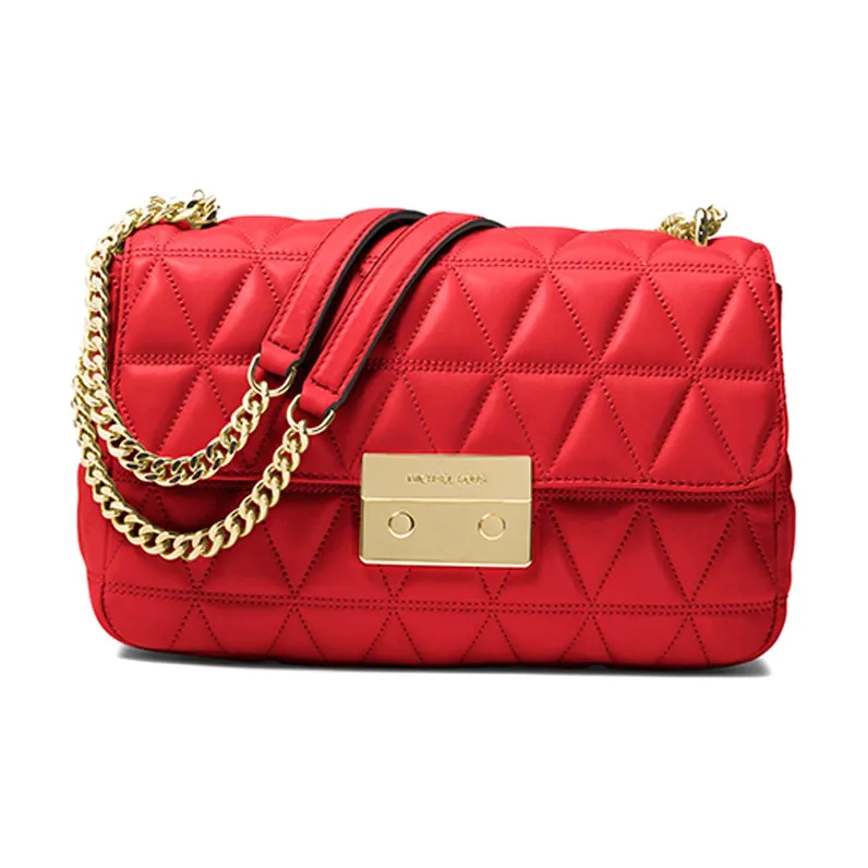 MICHAEL KORS MK Sloan Sheepskin Crossbody Bag, Shoulder Bag Women's Bright Red-0