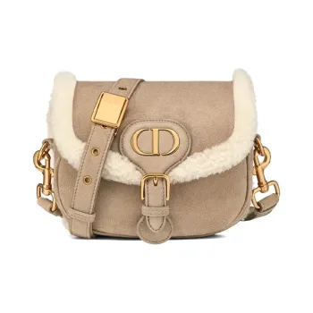 DIOR Bobby Sheepskin Shoulder Bag Crossbody Bag Women's Beige