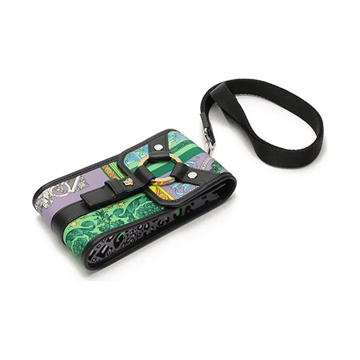 FANSIZHE VERSACE Fabric Shoulder Bag With Cell Phone Pouch Men's Purple & Green & Multicolor-5