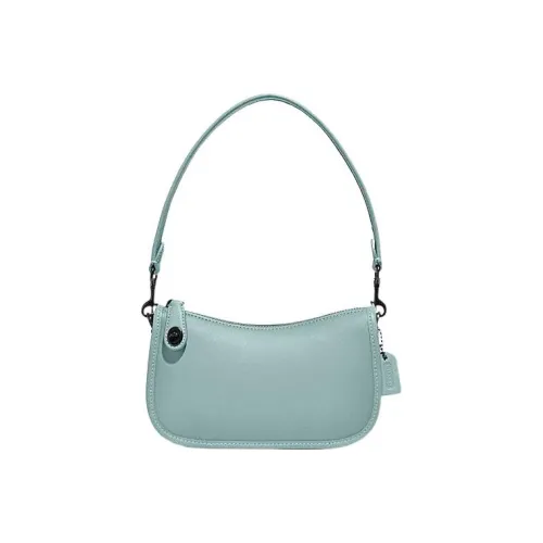 COACH Cow Leather Crescent Bag Mahjong Bag Shoulder Bag Handbag Shoulder Bag Women's Mint Green