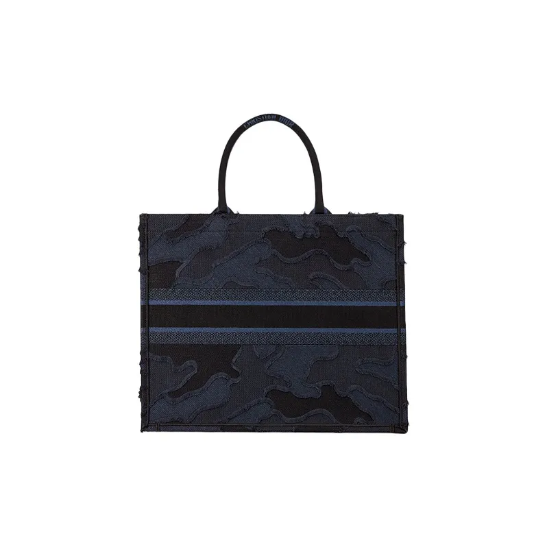 DIOR BookTote Canvas Canvas Bag Tote Bag Shopping Bag Handbag Large Size Women's Blue-4