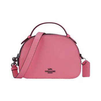 COACH Leather Chinese Steamed Bun Bag, Dome Bag, Round Bag, Crossbody Handbag Small Size Women's Pink