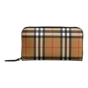 Burberry Vintage Leather Card Holder Wallet Women's Khaki