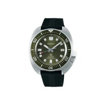 SEIKO Prospe Collection Automatic Mechanical Movement Silicone Strap Watch Unisex Green Dial