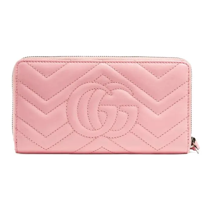 GUCCI Quilted Leather Wallet Women's Pink/Candy/Unicorn Color-2