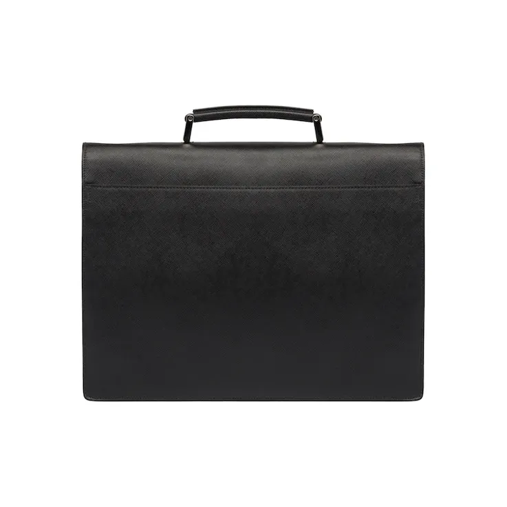 PRADA Saffiano Leather Briefcases Handbags Men's Black-2