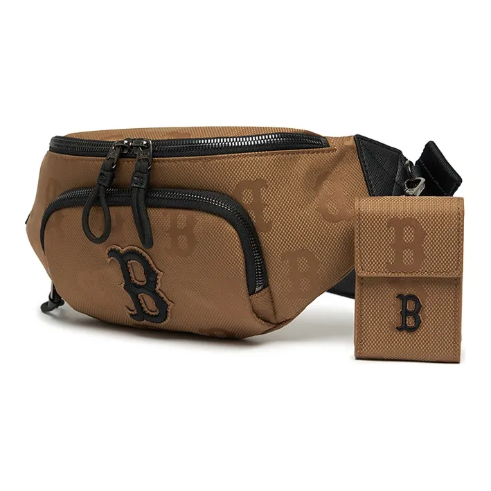 MLB Artificial Leather Sling Bag Shoulder Bag Crossbody Bag Regular Unisex Coffee-1