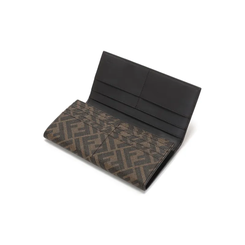 FENDI Coated Canvas With Leather Wallet Regular Men's Brown Multicolor-5