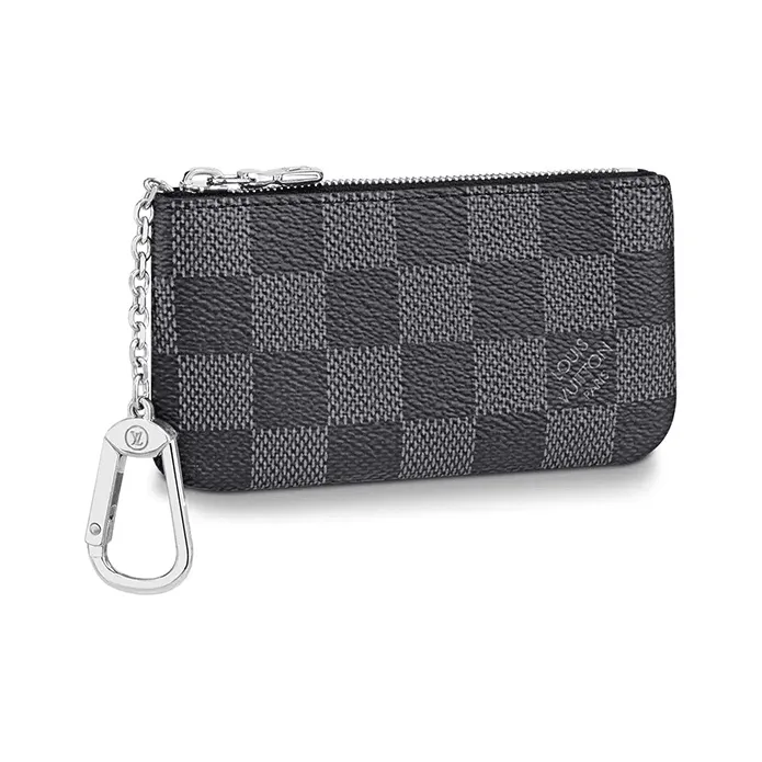 LOUIS VUITTON Pochette Cle Key Pouch Damier Graphite Black/Gray-0