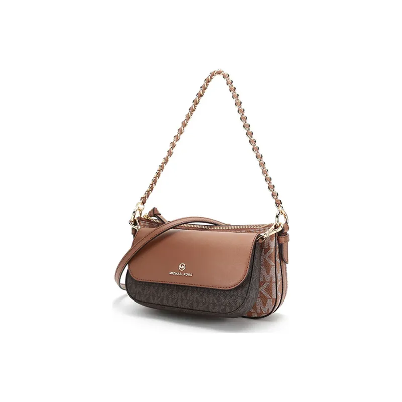 MICHAEL KORS Jet Set Charm Artificial Leather Crossbody Bag, Shoulder Bag Women's Acorn Brown-1