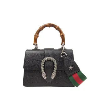 GUCCI Dionysus Leather Shoulder Bag Crossbody Bag Handbag Mini Women's Black