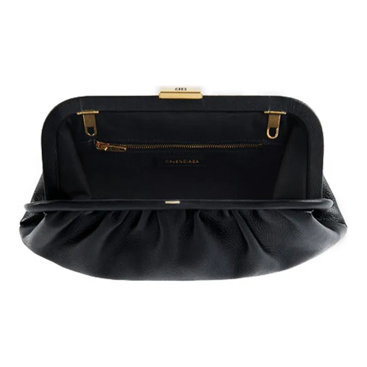 Balenciaga Calfskin Cloud Bag Handheld Crossbody Bag Shoulder Bag Women's Black-3