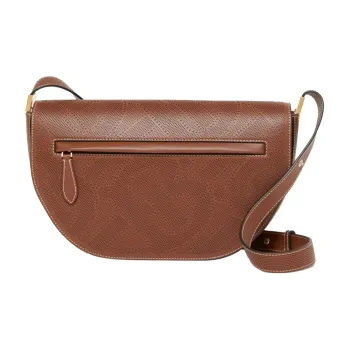 Burberry Olympia Perforated Leather Shoulder Bag Crescent Bag Portable Crossbody Bag Shoulder Bag Women's Tan