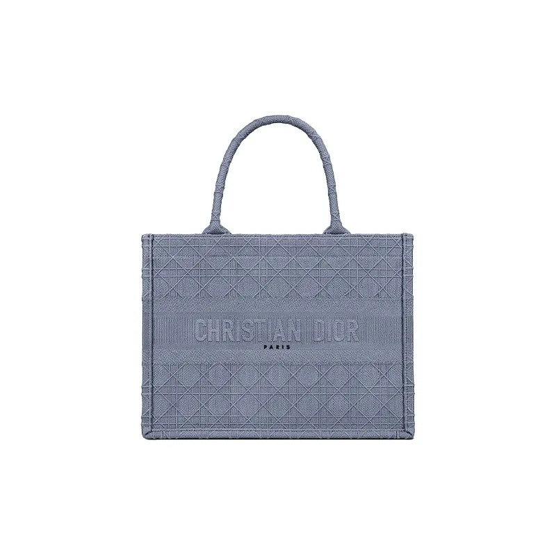 DIOR BookTote Denim Handbag Small Size Women's Denim Blue-0