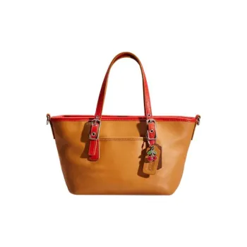 COACH Legacy Leather Tote Bag Shopping Bag Handbag Shoulder Bag Crossbody Bag Small Size Women's Ginger Yellow