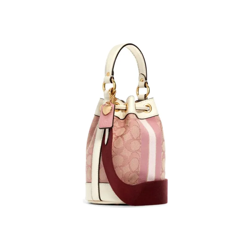 COACH Dempsey Cow Leather Bucket Bag Crossbody Bag Shoulder Bag Handbag Mini Women's Cherry Blossom Pink-1
