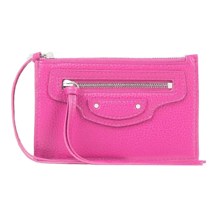 Balenciaga Neo Classic Cow Leather Coin Purse Card Clip Card Holder Regular Women's Bright Pink-0