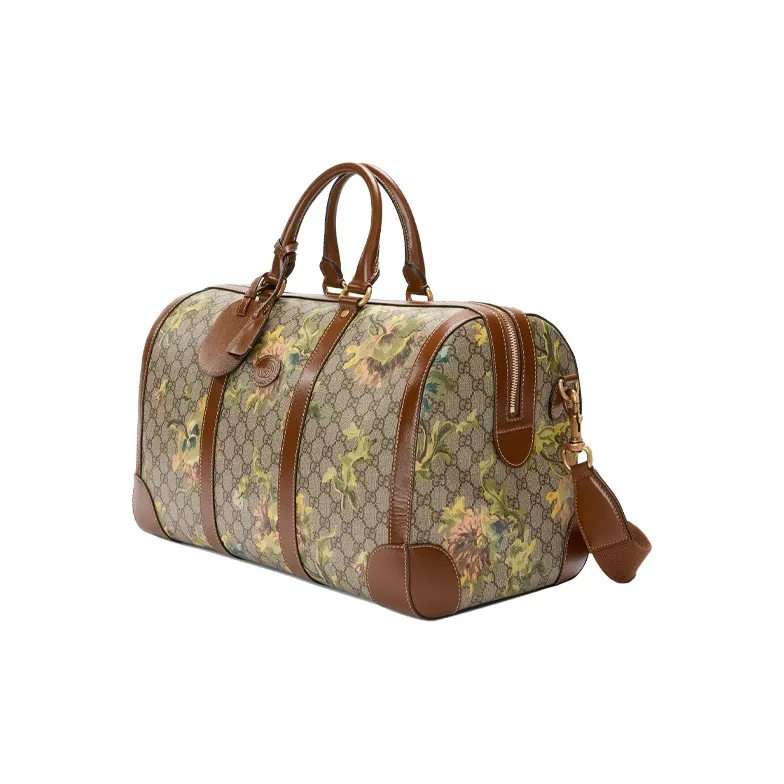 GUCCI Canvas With Leather Travel Bags Shoulder Bag Crossbody Bag Handbag Men's Ebony & Beige-1
