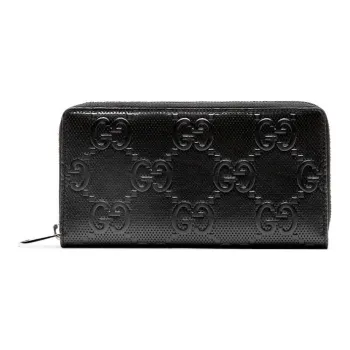 GUCCI Leather Wallet Unisex Black