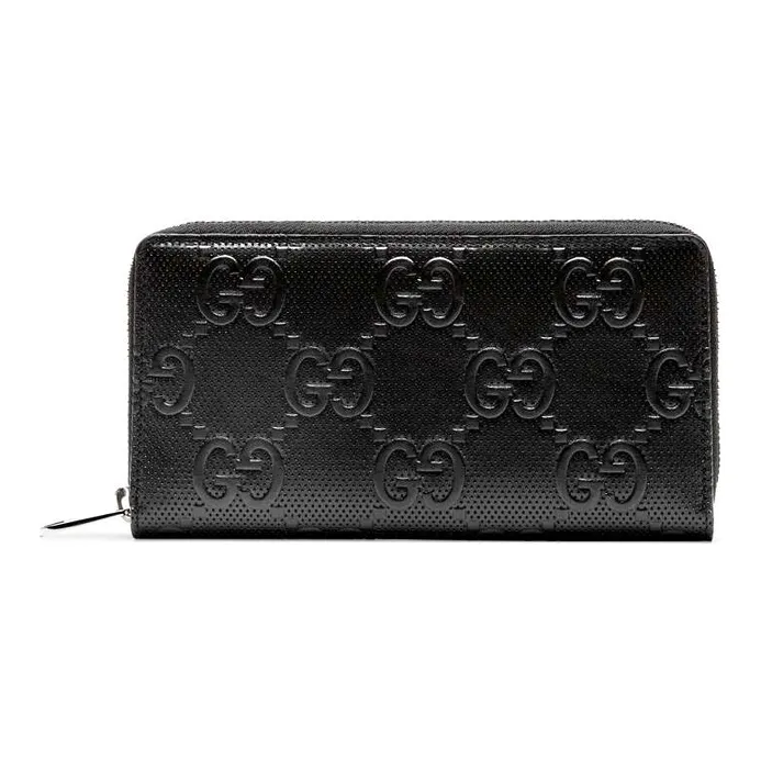 GUCCI Leather Wallet Unisex Black-0