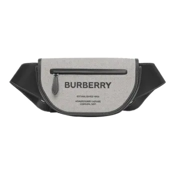 Burberry OlympiaHorseferry Canvas Ellenia Half-Moon Bag Shoulder Bag Crossbody Bag Fanny Pack Sling Bag Men's Black
