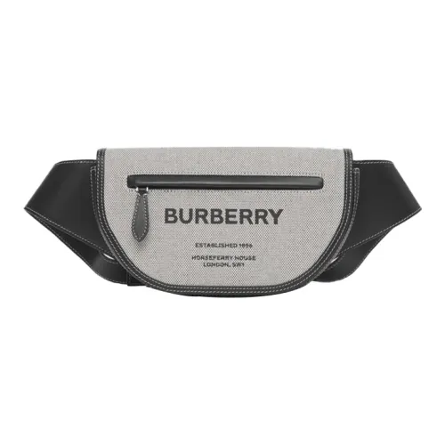 Burberry OlympiaHorseferry Canvas Ellenia Half-Moon Bag Shoulder Bag Crossbody Bag Fanny Pack Sling Bag Men's Black