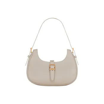 SAINT LAURENT Calfskin Hobo Bag Shoulder Bag Women's Vintage White