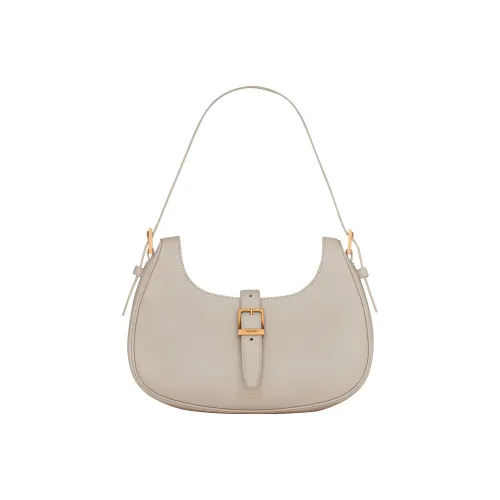SAINT LAURENT Calfskin Hobo Bag Shoulder Bag Women's Vintage White