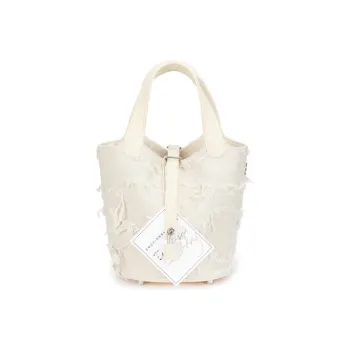 Emotional World Canvas Canvas Bag Basket Bag Bucket Bag Handbag Regular Women's White