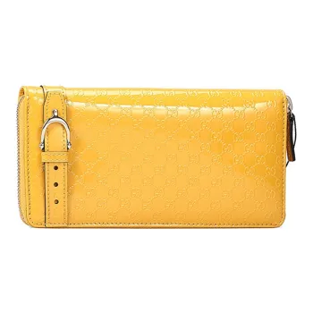 GUCCI Patent Leather Wallet Women's Yellow/Candy Color