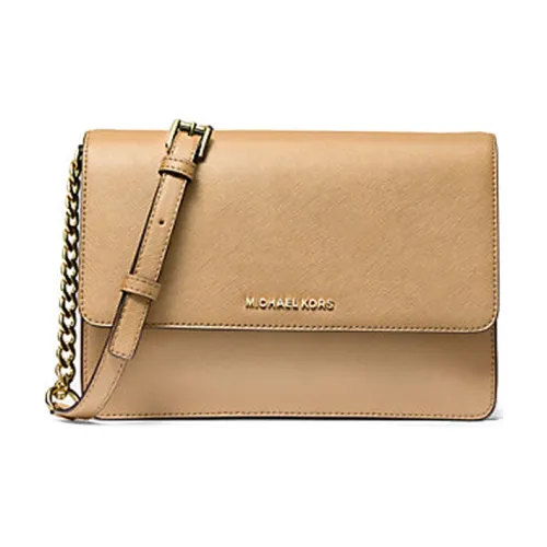 MICHAEL KORS Daniela Leather Shoulder Bag, Crossbody Bag Large Size Women's Camel