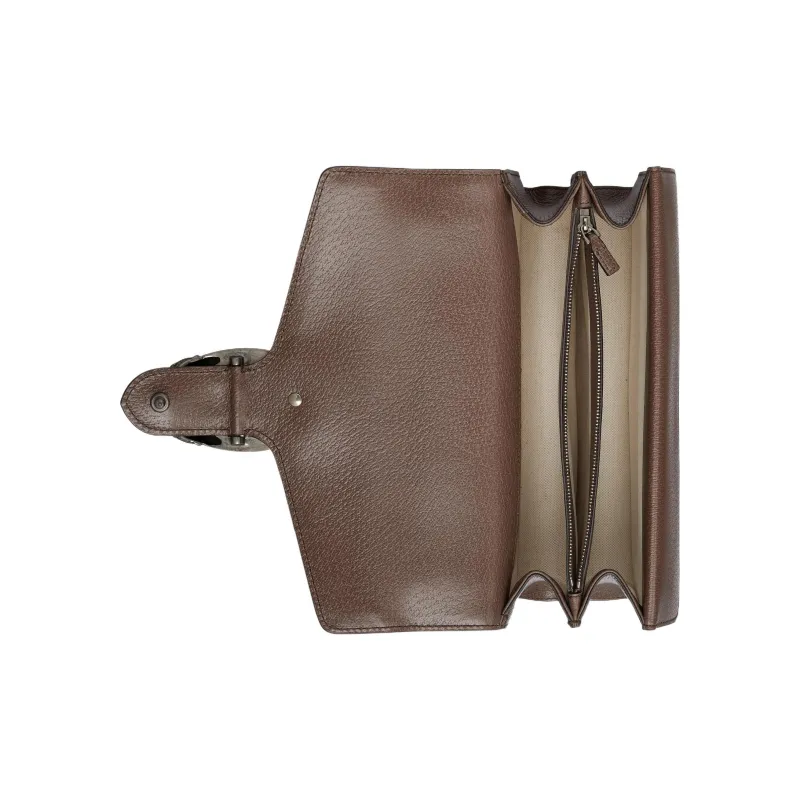GUCCI Dionysus Canvas With Leather Crossbody Bag, Shoulder Bag Women's Beige Brown-4