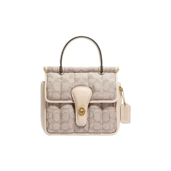 COACH Fabric Controller Bag Crossbody Handbag Shoulder Bag Small Size Women's Milk Tea Beige