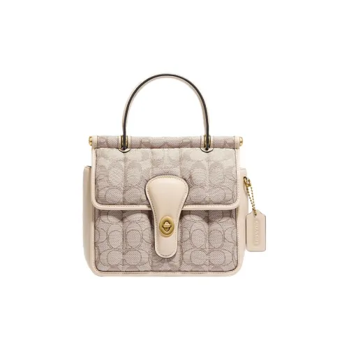 COACH Fabric Controller Bag Crossbody Handbag Shoulder Bag Small Size Women
s Milk Tea Beige