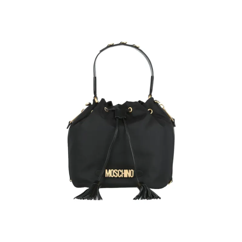 MOSCHINO Nylon Bucket Bag, Handbag, Shoulder Bag Women's Black-1