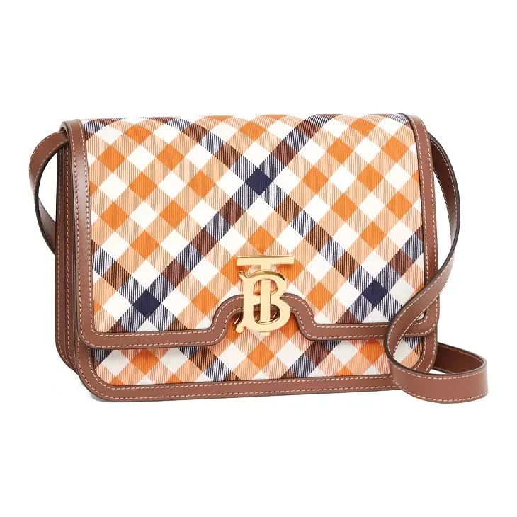 Burberry Wool Blend With Cotton Shoulder Bag Women's Bright Orange-1