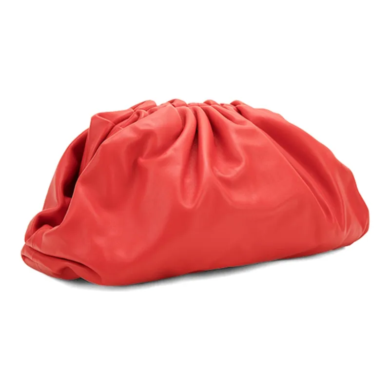 Bottega Veneta Cow Leather Clutch Women's Red-1