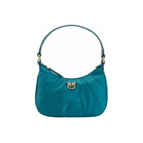 PINKO Recycled Nylon Half Moon Bag Mahjong Bag Crossbody Handbag Shoulder Bag Mini Women's Blue