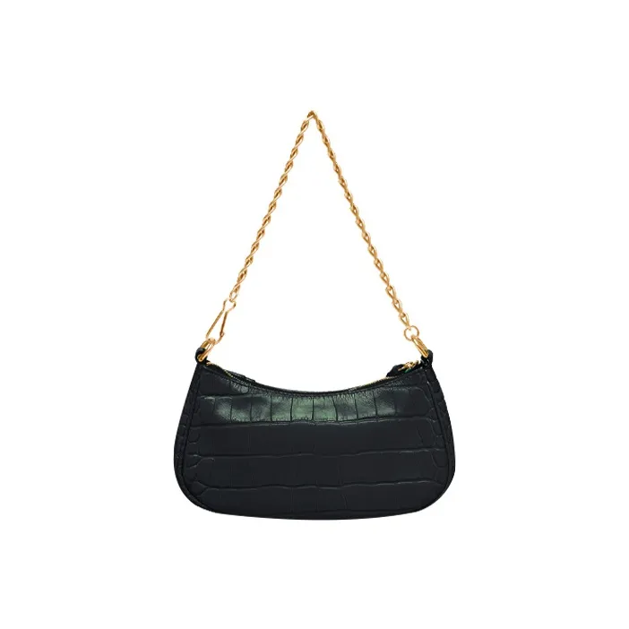 Balenciaga Crocodile Embossed Calfskin Handbag, Crossbody Bag Women's Green-2