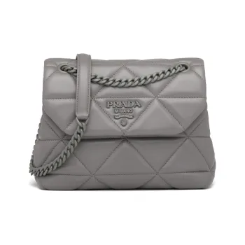 PRADA Nappa Leather Shoulder Bag Crossbody Bag Regular Women's Marble Gray