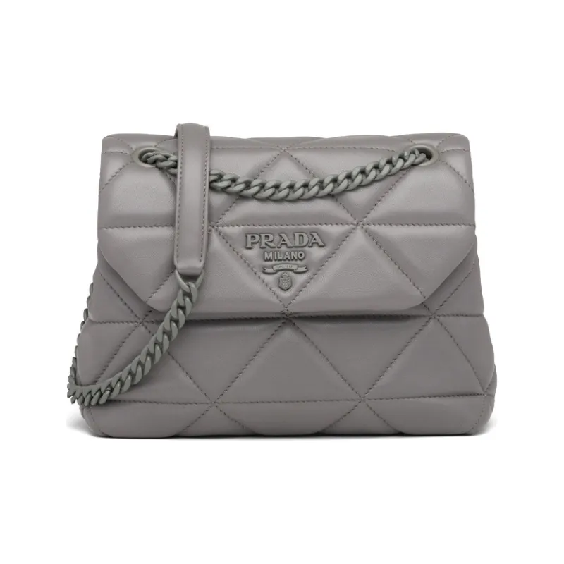 PRADA Nappa Leather Shoulder Bag Crossbody Bag Regular Women's Marble Gray-0