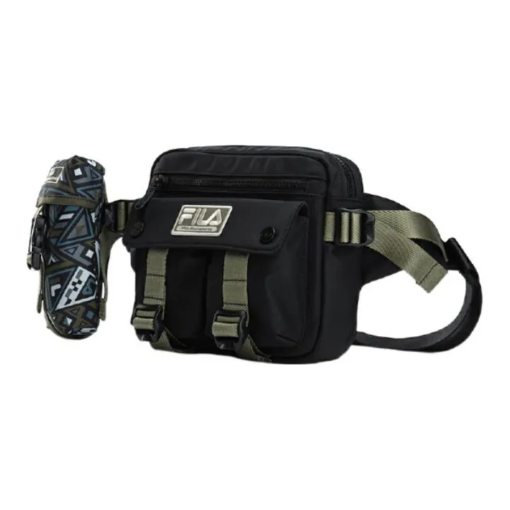 FILA White Mountaineering Collaboration Fabric Sling Bag, Shoulder Bag, Fanny Pack Regular Unisex Black-1