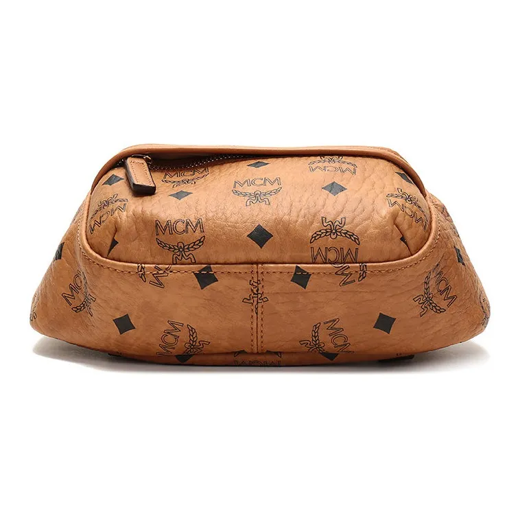 MCM Leather Clutch, Shoulder Bag, Crossbody Bag Small Size Women's Brown Cognac-4