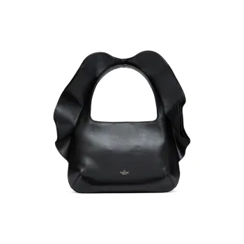 Valentino Atelier Sheepskin HOBO Bag, Shoulder Handbag Small Size Women's Black