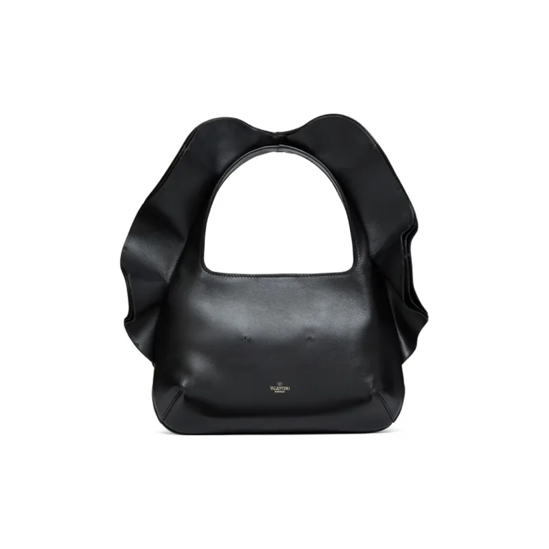 Valentino Atelier Sheepskin HOBO Bag, Shoulder Handbag Small Size Women's Black-0